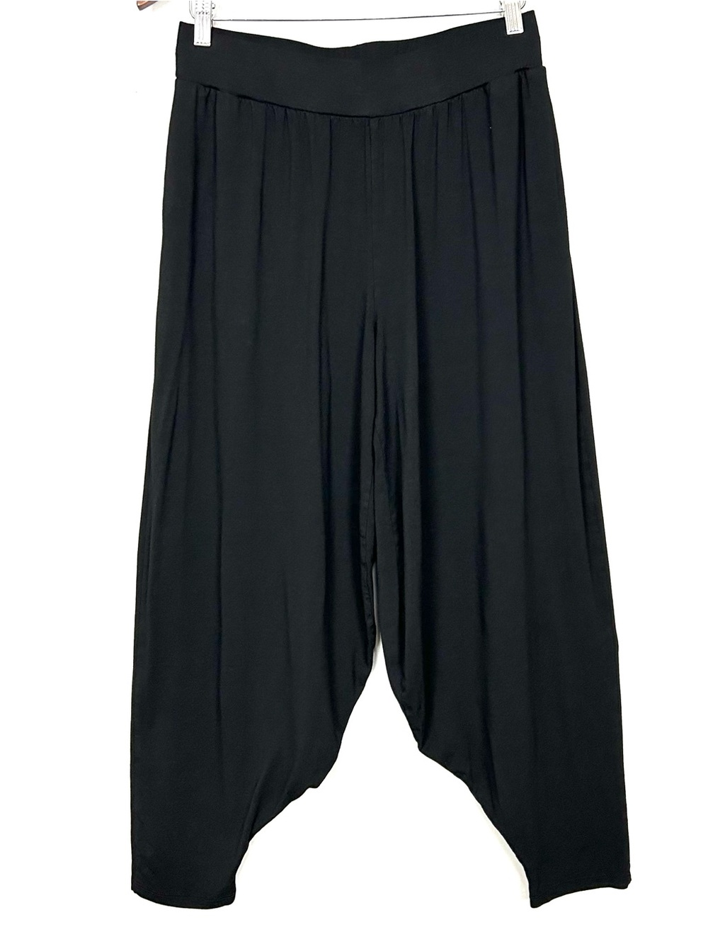 Kozan Tapered Jersey Knit Harem Pants Women’s Size M Pull On Pockets Lantern